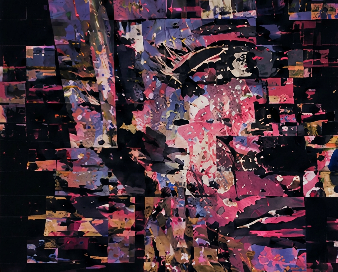Fractured pattern, motion concept from a sincerx painting