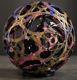 Spherical orb concept, sculpted from sincerx painted surfaces