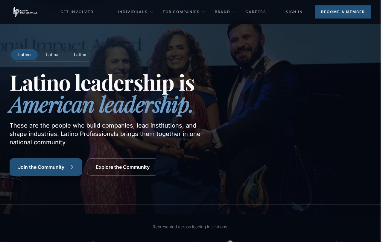 The Latino Professionals website built by FYS, featuring Latino leadership and its magazine