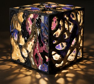 Light box concept, sculpted from sincerx painted surfaces