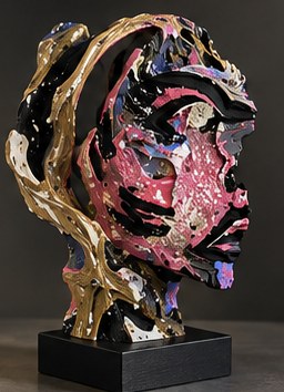 Fractured bust concept, sculpted from sincerx painted surfaces