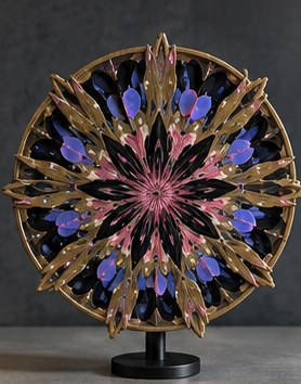 Kaleidoscope disc concept, sculpted from sincerx painted surfaces